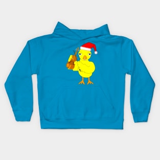 Santa Cap Violin Chick Kids Hoodie